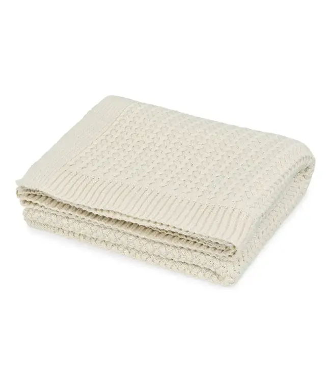 CamCam Camcam - Harper Baby Knit Throw - GOTS - Offwhite