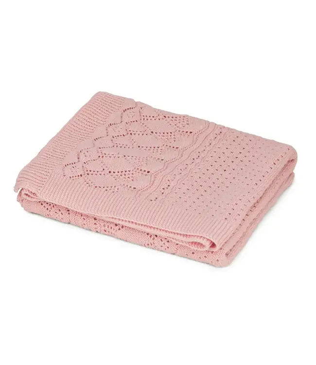 CamCam Camcam - Pointelle Baby Knit Throw - GOTS - Sorbet