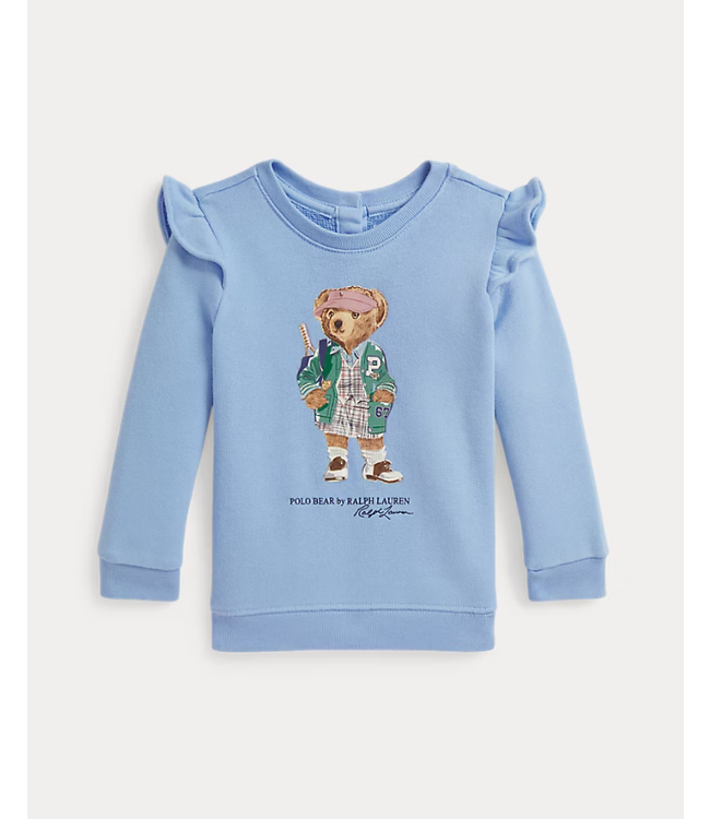 Ralph Lauren Ralph Lauren - Fleece Polo Bear sweatshirt met ruches - Chambray blue