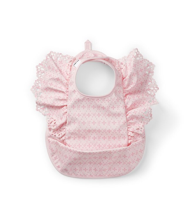 Elodie Elodie - Slabbetje met opvangbakje  Embroidery Anglaise Pink