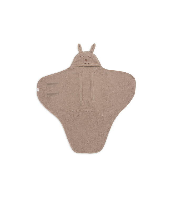 Jollein Jollein - Wikkeldeken Bunny Cloudy Rib - Milky Coffee
