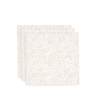 Jollein Jollein - Hydrofiele Doek Small 70x70cm - Elephant Tales - 3 Stuks