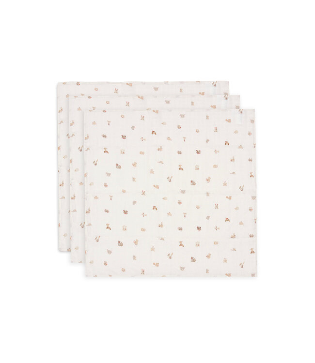 Jollein Jollein - Hydrofiele Doek Small 70x70cm - Animal Friends - 3 Stuks