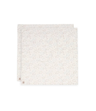 Jollein Jollein - Hydrofiele Doek Large 115x115cm - Elephant Tales - 2 Stuks