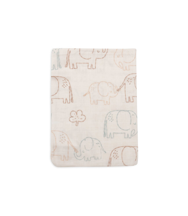 Jollein Jollein - Hydrofiel Washandje 15x20cm - Elephant Tales - 3 Stuks