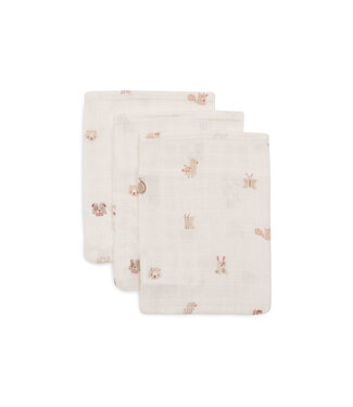 Jollein Jollein - Hydrofiel Washandje 15x20cm - Animal Friends - 3 Stuks