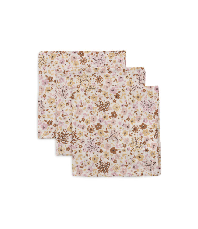 Jollein Jollein - Hydrofiel Monddoekje 31x31cm - Flower Fairies - 3 Stuks