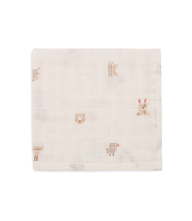 Jollein Jollein - Hydrofiel Monddoekje 31x31cm - Animal Friends - 3 Stuks