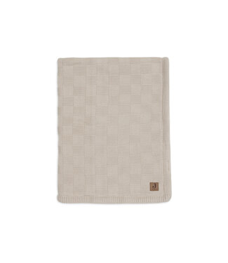 Jollein Jollein - Deken Ledikant 100x150cm Box Knit - Warm Sand/Velvet - GOTS