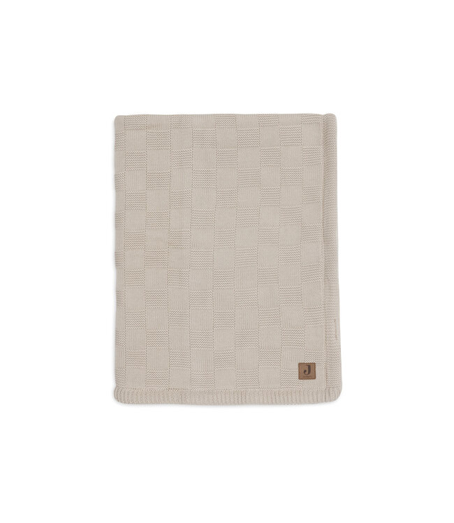 Jollein Jollein - Deken Ledikant 100x150cm Box Knit - Warm Sand/Velvet - GOTS