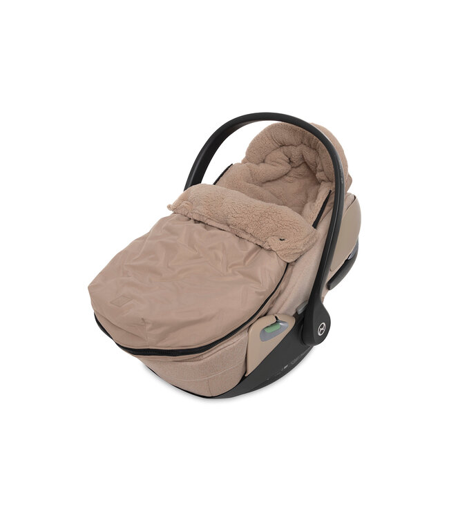 Jollein Jollein - Voetenzak groep 0+ 3/5 punts gordel Embossed - Milky Coffee