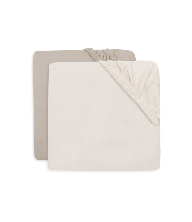 Jollein Jollein - Hoeslaken Jersey 40/50x80/90cm - Oatmeal/Sand - 2 Stuks