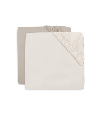 Jollein Jollein - Hoeslaken Jersey 60x120cm - Oatmeal/Sand - 2 Stuks