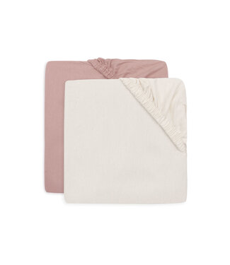 Jollein Jollein - Hoeslaken Jersey 70/75x140/150cm - Wild Rose/Ivory - 2 Stuks