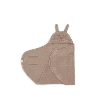 Jollein Jollein - Wikkeldeken Bunny Cloudy Rib - Milky Coffee