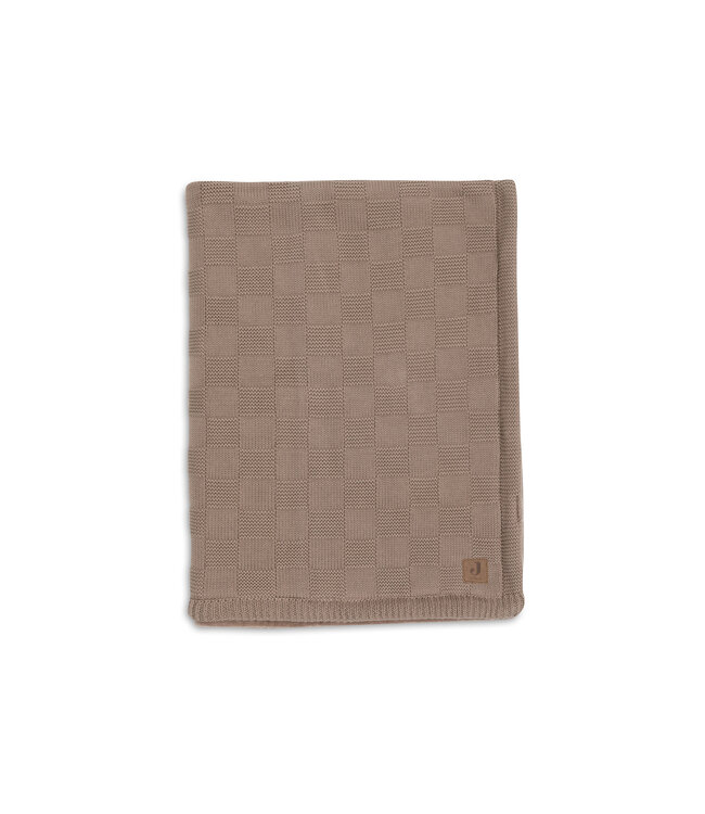 Jollein Jollein - Deken Wieg 75x100cm Box Knit - Milky Coffee/Velvet - GOTS