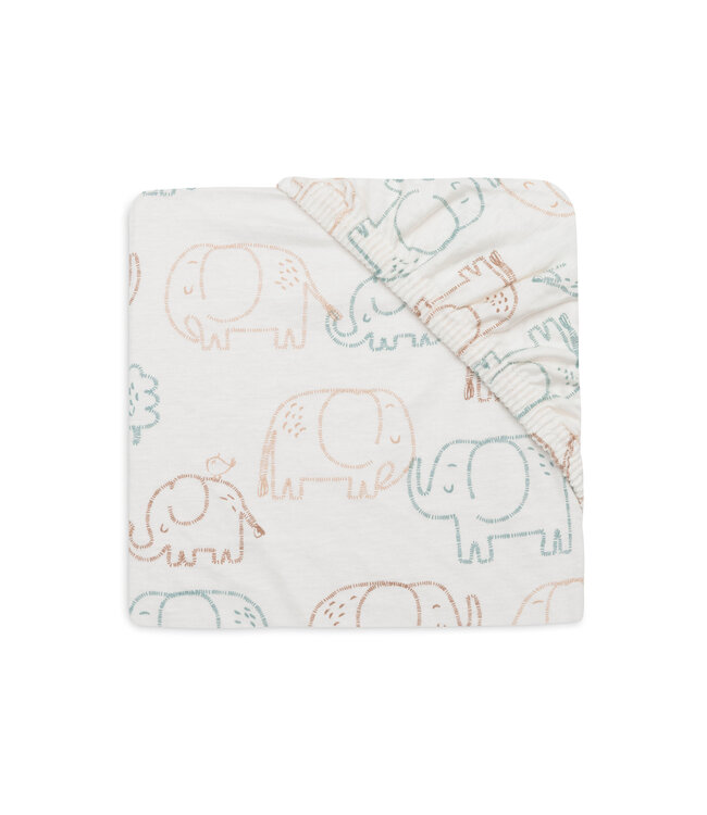 Jollein Jollein - Hoeslaken Jersey 40/50x80/90cm - Elephant Tales
