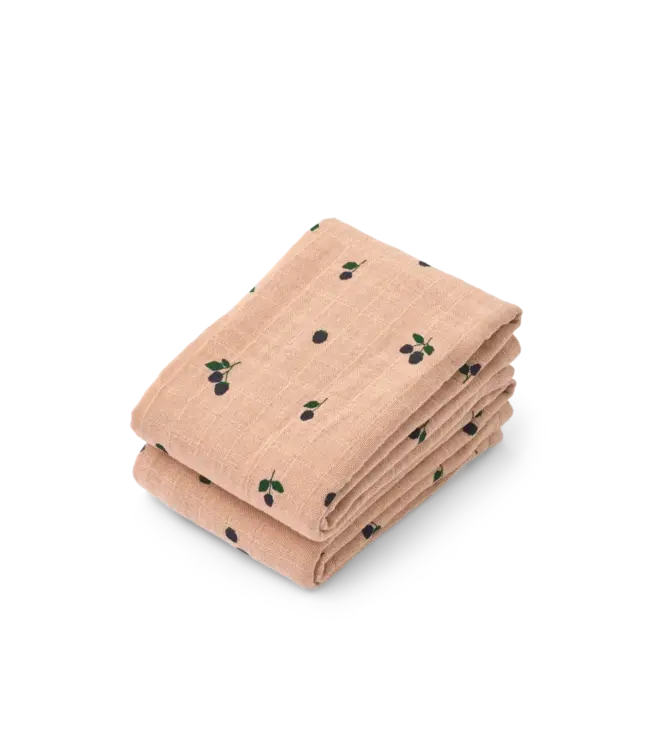 Liewood Liewood - Lewis Muslin Cloth 2-Pack - Mini Berry / Pale tuscany