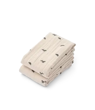 Liewood Liewood - Lewis Muslin Cloth 2-Pack - Mini whale / Sandy