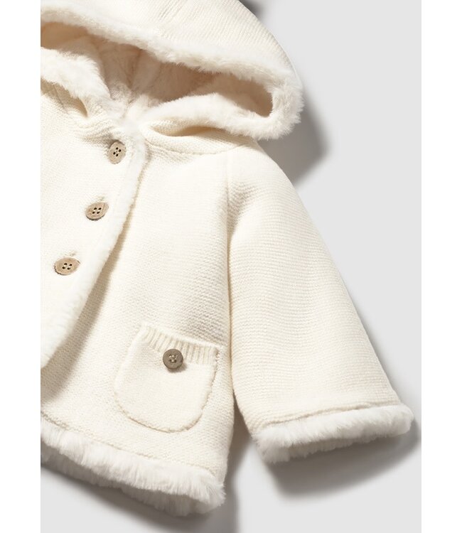 Mayoral Mayoral - Pompon knit cardigan - Cream