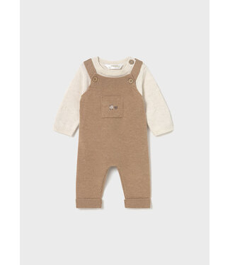 Mayoral Mayoral - Knit dungarees set - Toffee