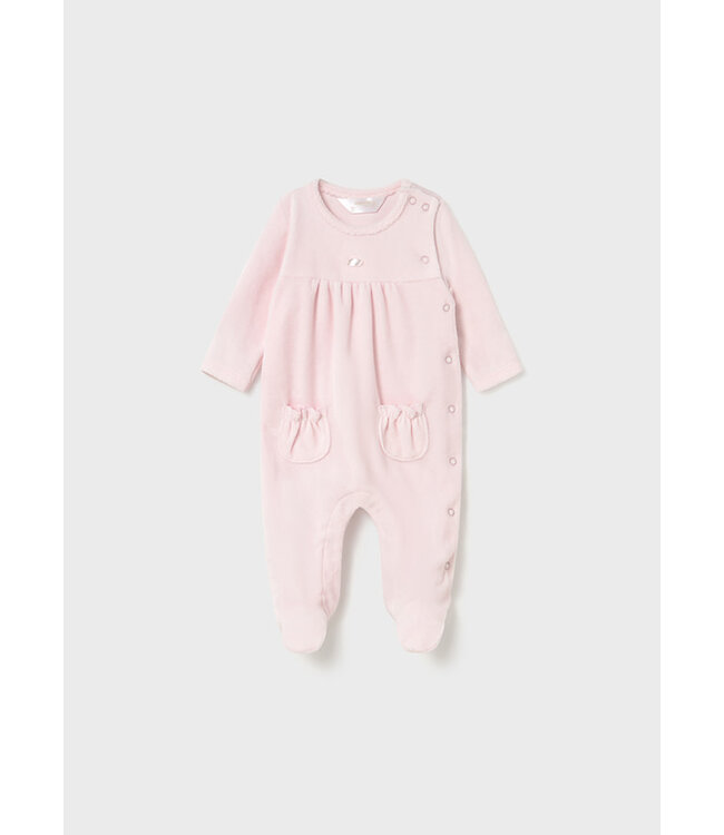 Mayoral Mayoral - 2 Pcs velour onesie - Baby Rose
