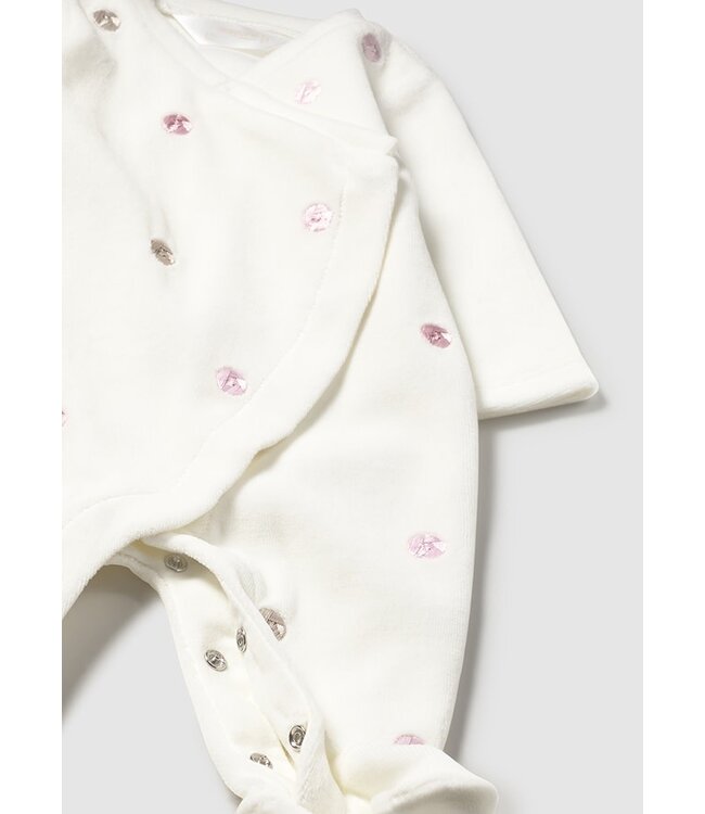 Mayoral Mayoral - 2 Pcs velour onesie - Baby Rose