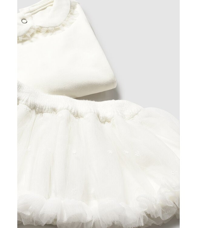 Mayoral Mayoral - 3 pcs skirt set - Natural