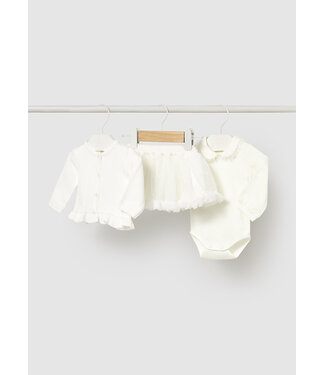 Mayoral Mayoral - 3 pcs skirt set - Natural