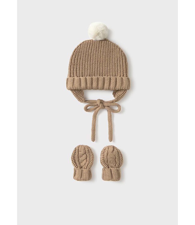 Mayoral Mayoral - Hat & mittens set - Toffee