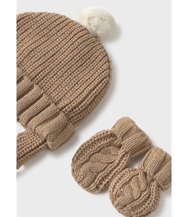 Mayoral Mayoral - Hat & mittens set - Toffee