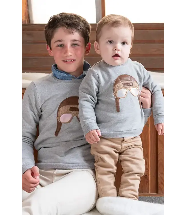 Natini Natini - Sweater Pilot - Grey/brown