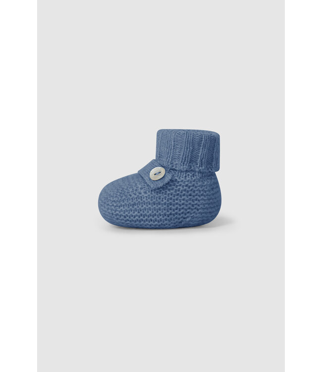 Laranjinha Laranjihna - Knitted booties - Blue