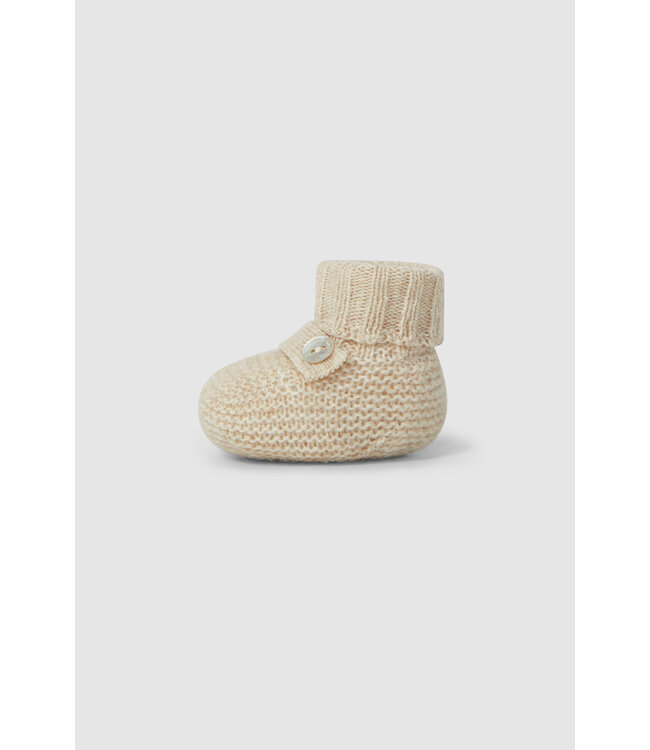 Laranjinha Laranjihna - Knitted booties - Sand
