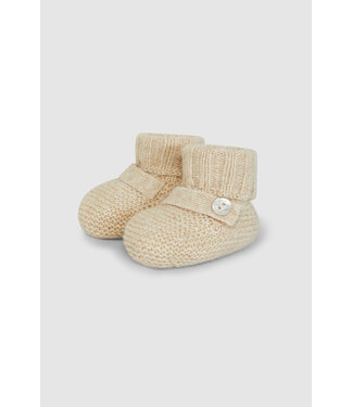 Laranjinha Laranjihna - Knitted booties - Sand