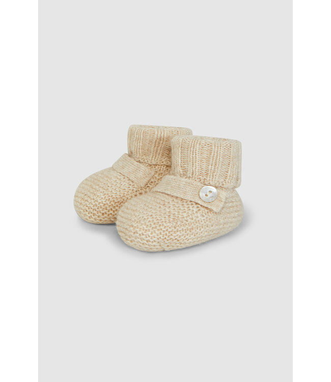 Laranjinha Laranjihna - Knitted booties - Sand