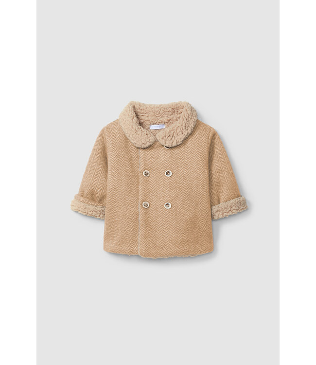 Laranjinha Laranjihna - Jas met teddy - Donker beige