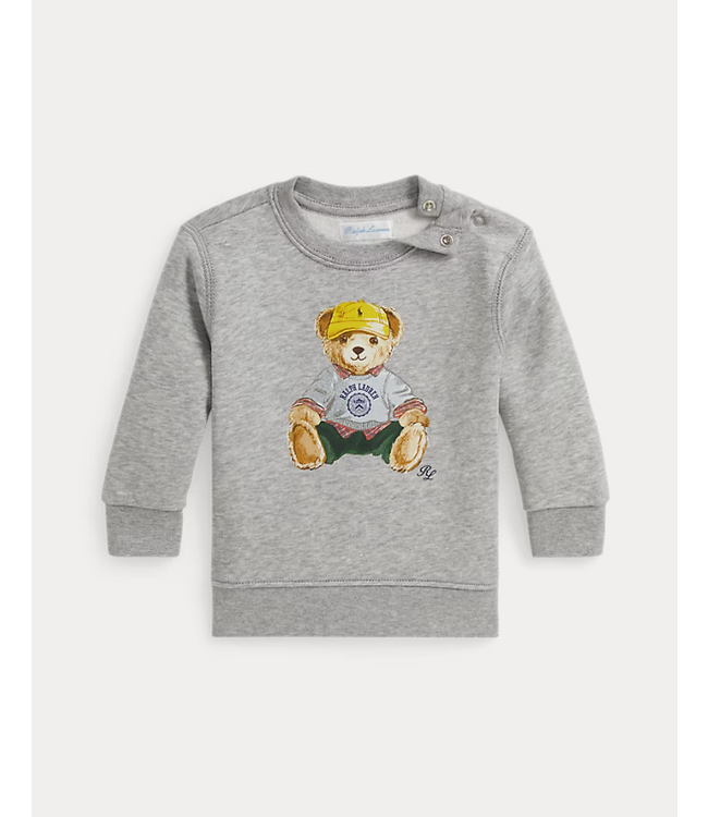 Ralph Lauren Ralph Lauren - Fleece sweatshirt met Polo Bear - Lichtgrijs gemêleerd