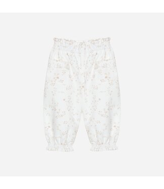 Patachou Patachou - Broek velours met bloemen - Ecru