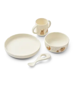 Liewood Liewood -  Vivi Printed tableware set - Elephant/creme de la creme