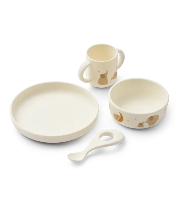 Liewood Liewood -  Vivi Printed tableware set - Elephant/creme de la creme