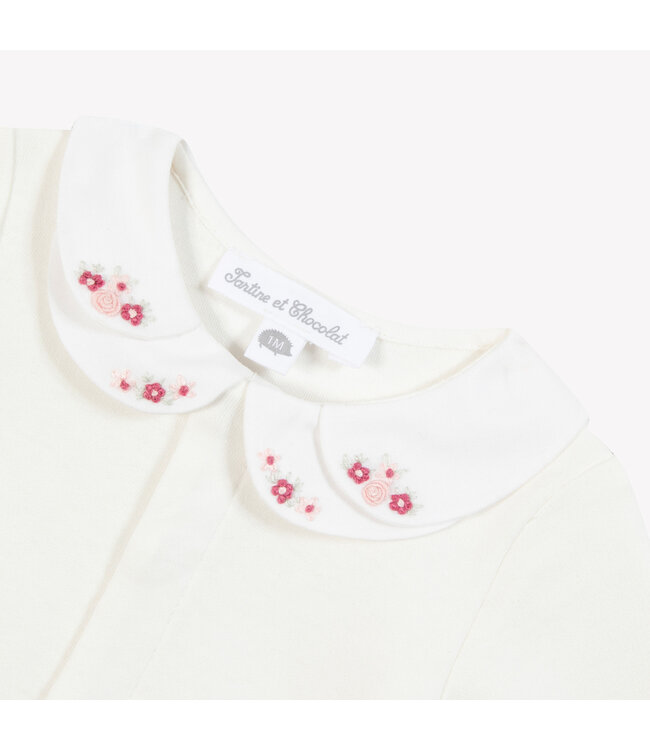 Tartine et Chocolat Tartine et Chocolat - Body Roze flower kraag - Nacre