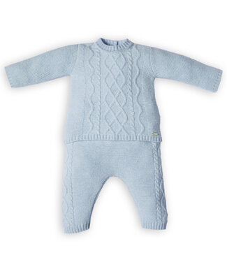 First First - B CASHMERE set pants and sweat- azzuro