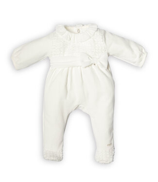 First First - BO G rompersuit bow COUTURE- off white