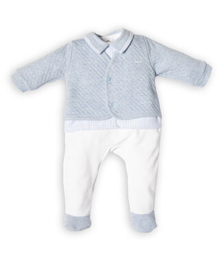 First First - BO B rompersuit shirt+sweat- white-azzuro