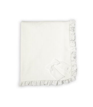 First First - G blanket fur & bow COUTURE- off white