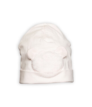 First First - bonnet teddy bear fur- blush pink
