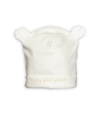 First First - bonnet teddy bear ears - off white