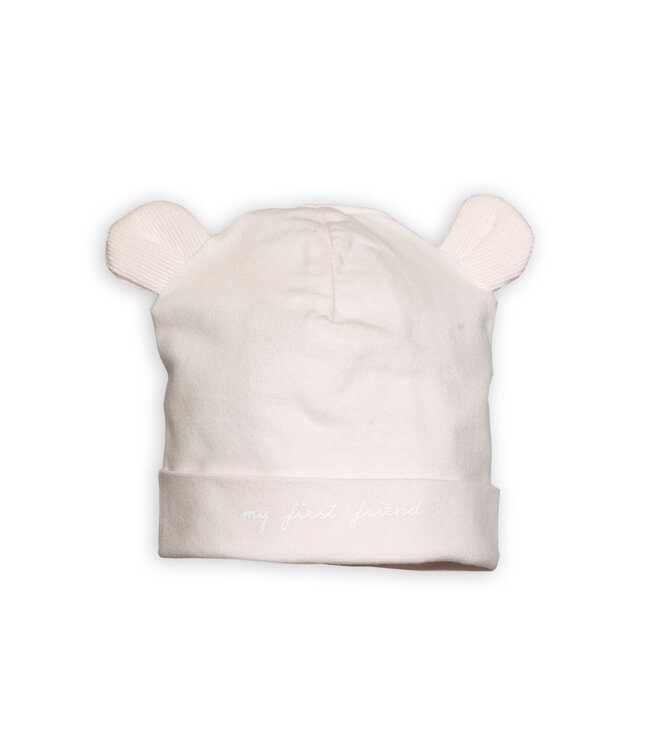 First First - bonnet teddy bear ears - blush pink