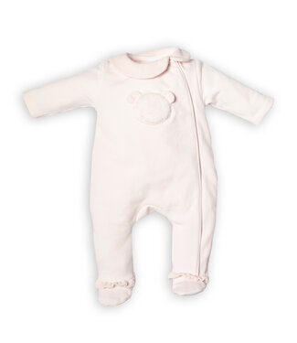 First First - FO G rompersuit teddy bear frontside- blush pink